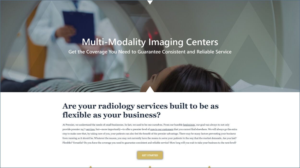 Premier Radiologists Website Screenshot