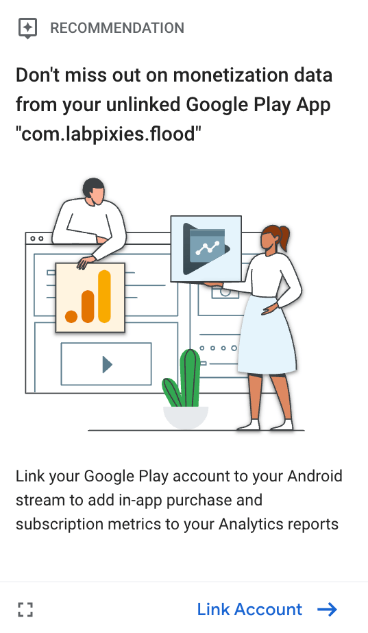Prompt to link google play account to user's android stream